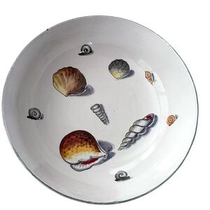Mary Ryan Made in Italy Hand Painted Serving Bowl 11.5” X 3.5” Coastal Seashell